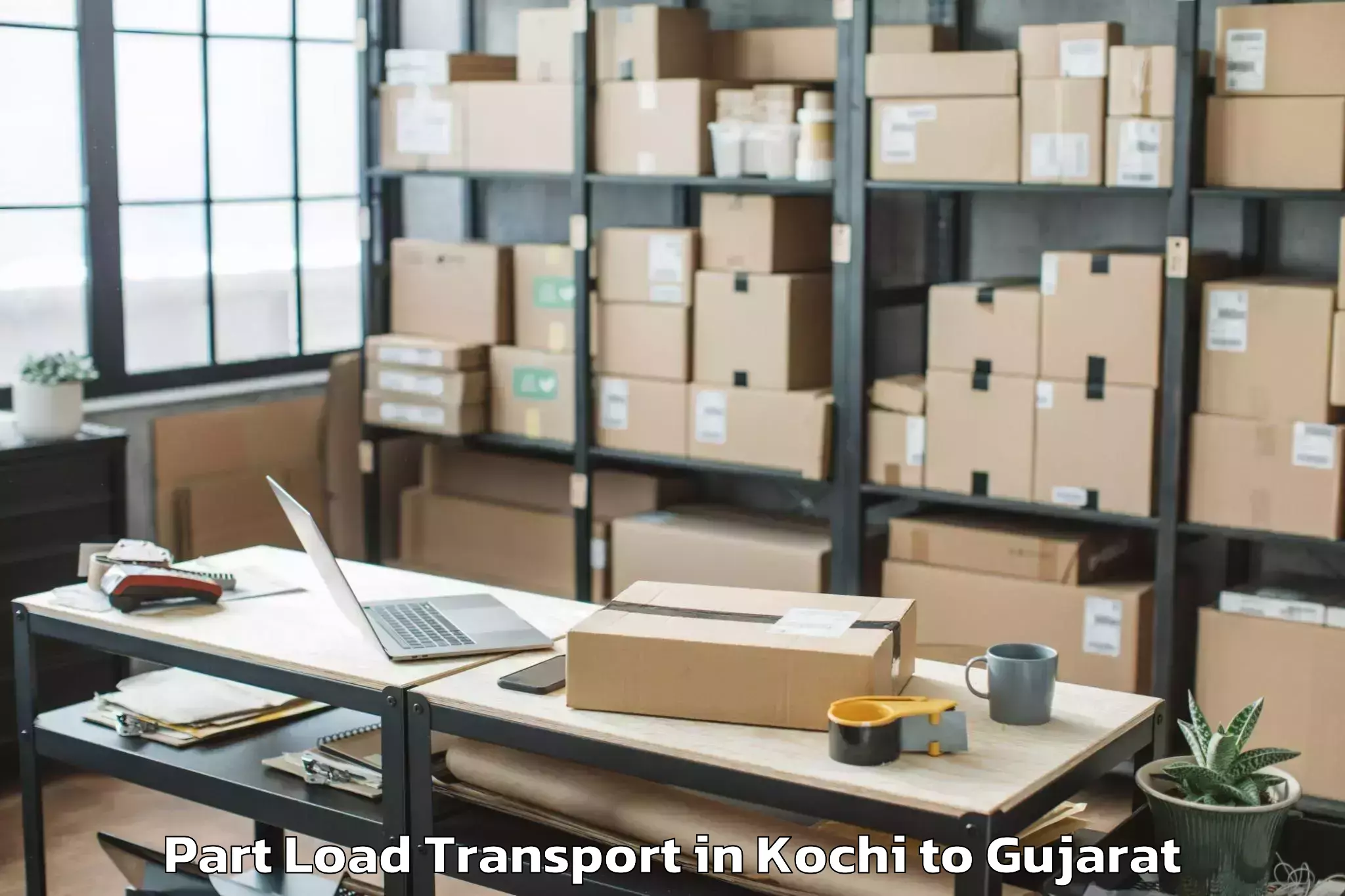 Professional Kochi to Kanodar Part Load Transport